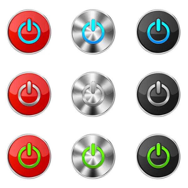 Set of power buttons — Stock Vector