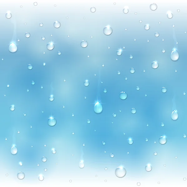 Gotas brillantes en la ventana — Vector de stock