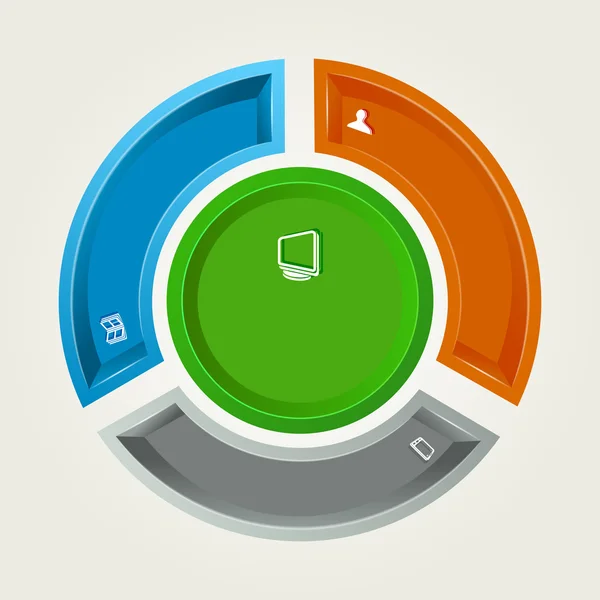 Volymetrisk cirkel infographic — Stock vektor