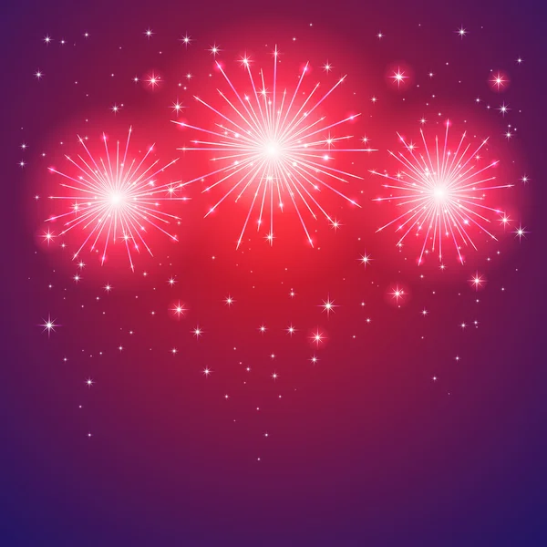 Fuegos artificiales brillantes — Vector de stock