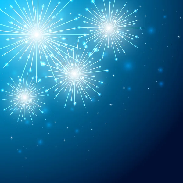 Feuerwerk am blauen Himmel — Stockvektor