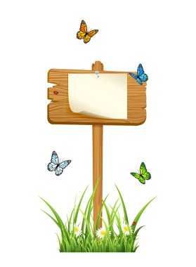 Kağıt ahşap işaretiyle