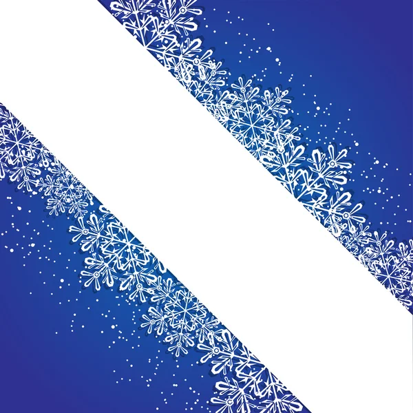 Flocons de neige sur fond bleu — Image vectorielle