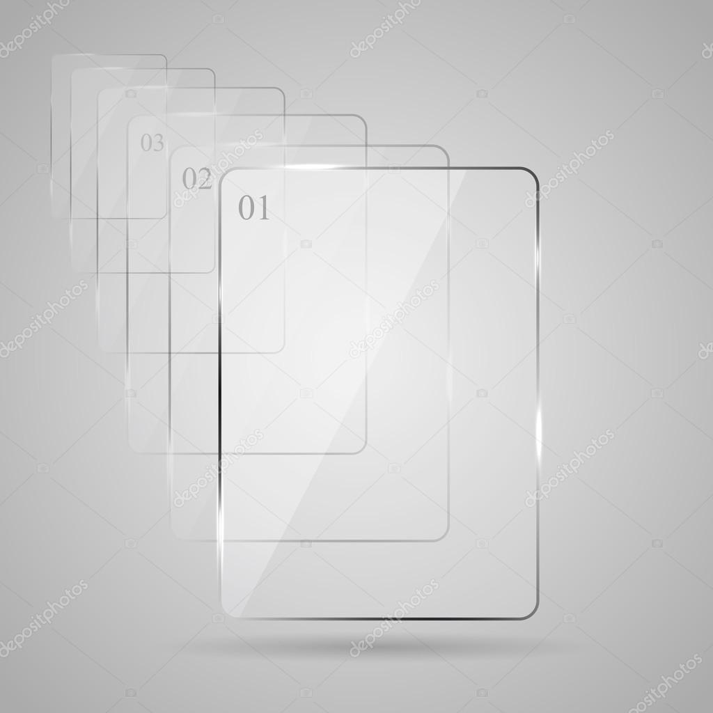 Glass plate on gray background