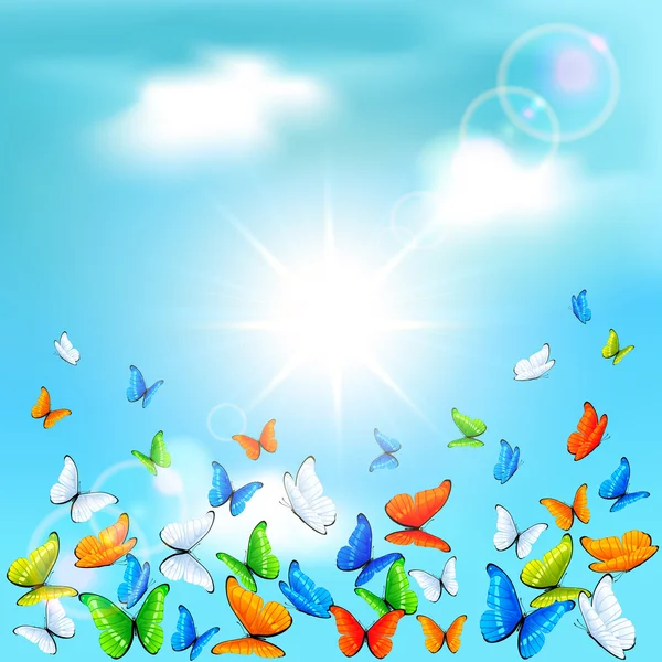 Motýli v nebi — Stockový vektor