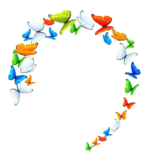 Butterflies in a circle — Stock Vector