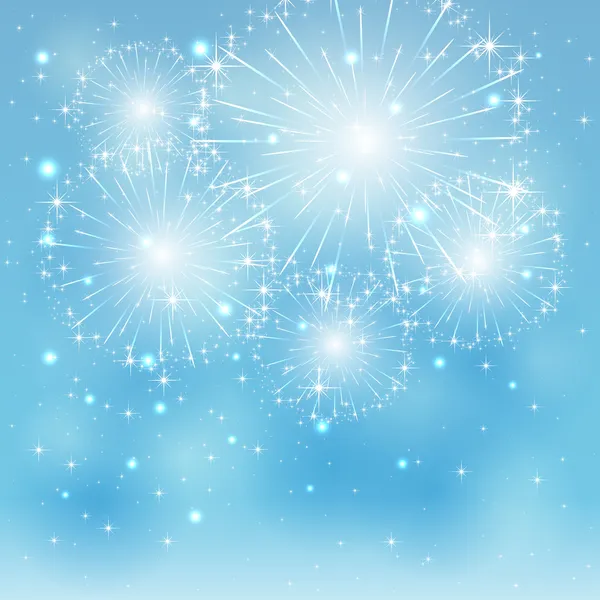 Blue fireworks — Stock Vector