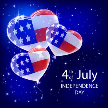Bağımsızlık günü balonları ve yıldız