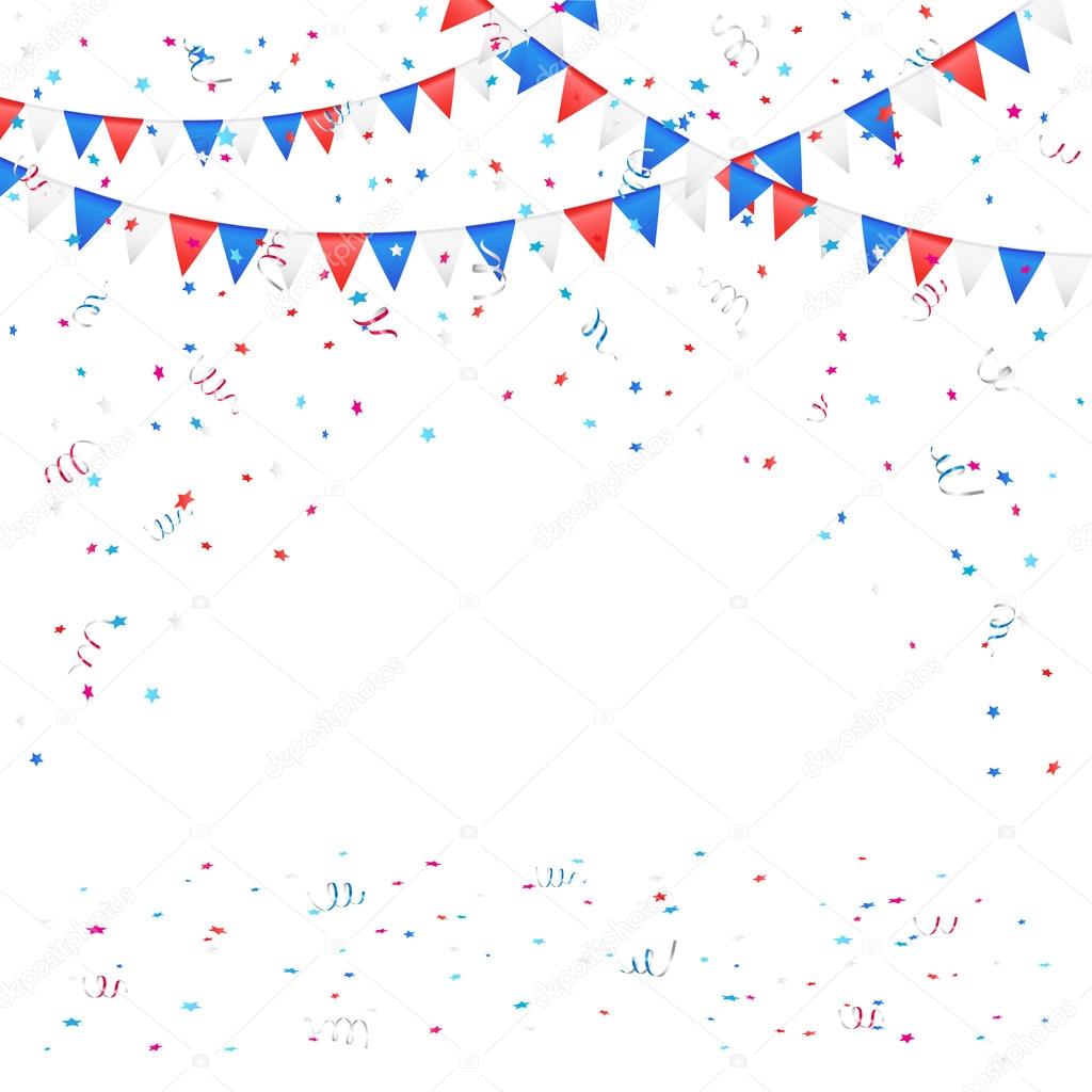 Independence Day Background With Confetti Stock Vector C Losw