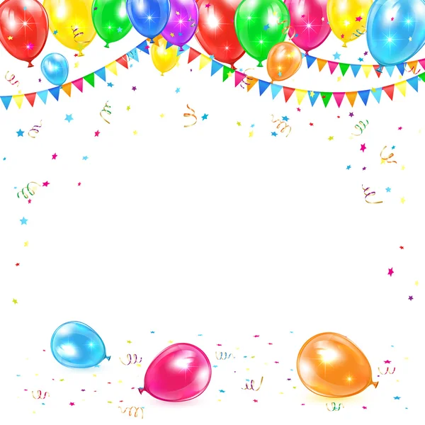 Hintergrund mit Luftballons und Konfetti — Stockvektor