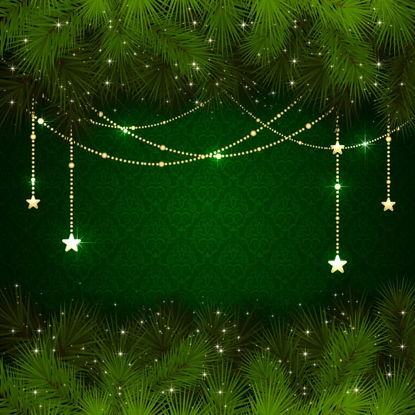 Décoration de Noël sur fond vert — Image vectorielle