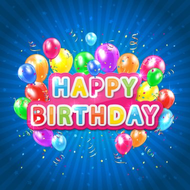 İyi ki doğdun mavi arka plan