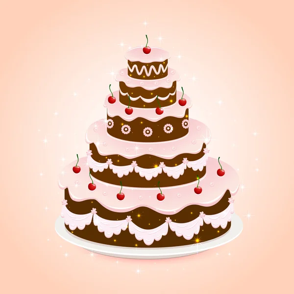 Chocolate cake — Stock Vector