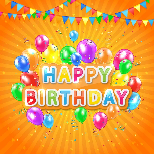Grattis på födelsedagen orange bakgrund — Stock vektor