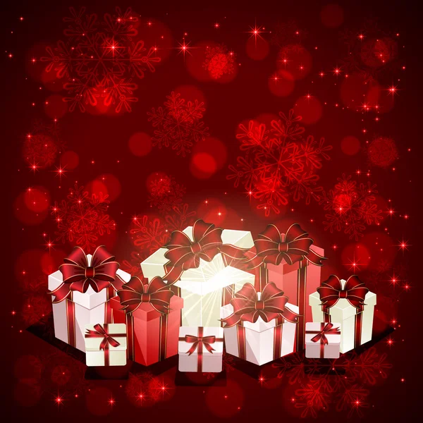 Cajas de regalo de Navidad — Vector de stock