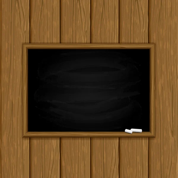 Chalkboard on wooden background — Stock Vector