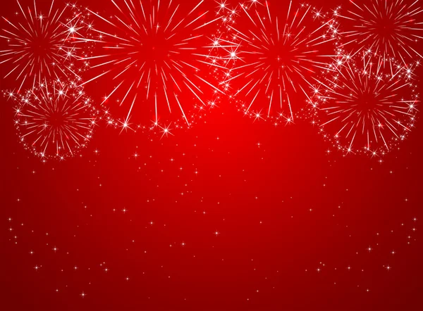 Feu d'artifice rouge — Image vectorielle