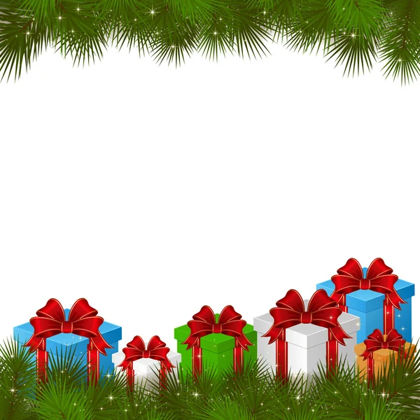 Boże Narodzenie tło z pudełek upominkowych — Wektor stockowy