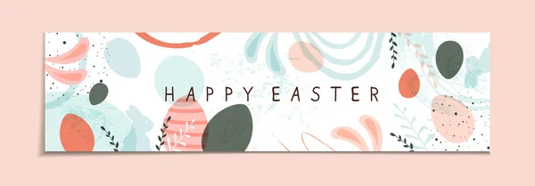 Lettering Feliz Pascua Sobre Fondo Grunge Abstracto Banner Pascua Con — Vector de stock