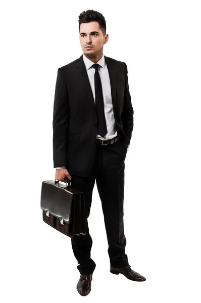 Бизнесмен с портфелем в руках — стоковое фото