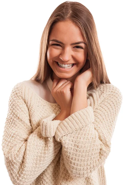 Jeune femme avec un sourire parfait — Photo