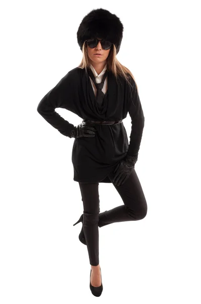 Female model standing in one leg — Stock Photo, Image