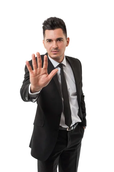 Hombre de negocios mostrando el número cinco — Foto de Stock