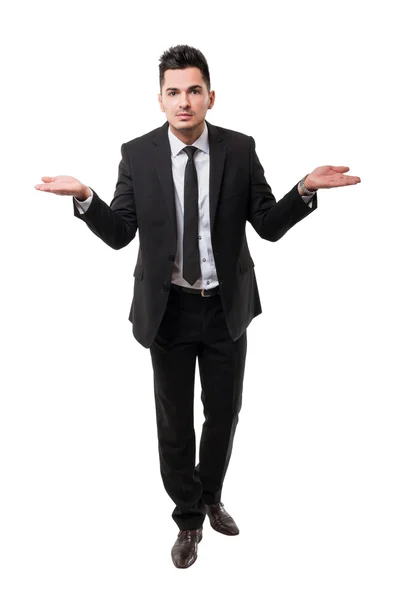 Businessman asking: What? — Stock Photo, Image