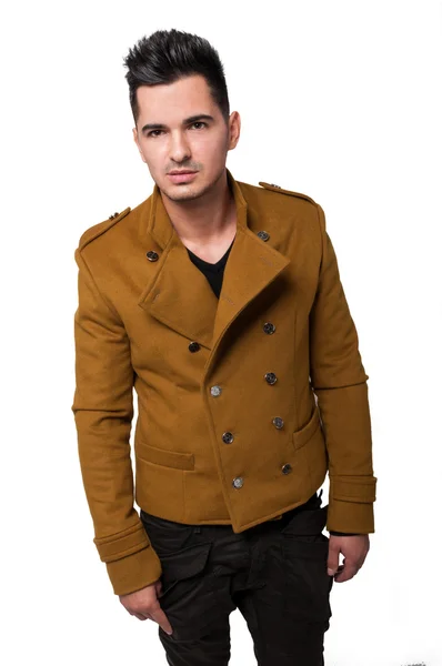 Männliches Modell trägt eine Jacke — Stockfoto