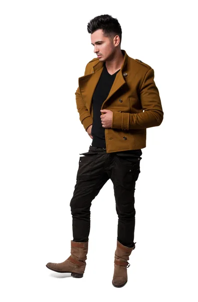 Lederstiefel und schicke Jacke — Stockfoto