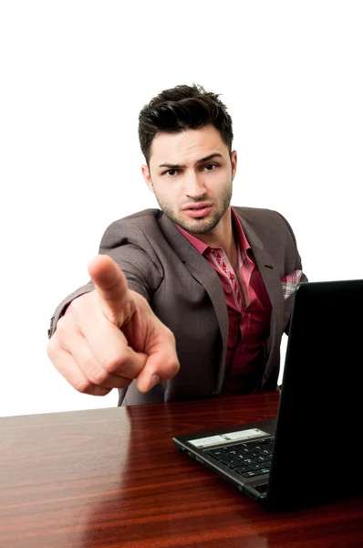 Lawyer pointing to the guilty one — Stock Photo, Image