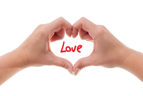 Female hand showing the love sign — Stock Photo, Image