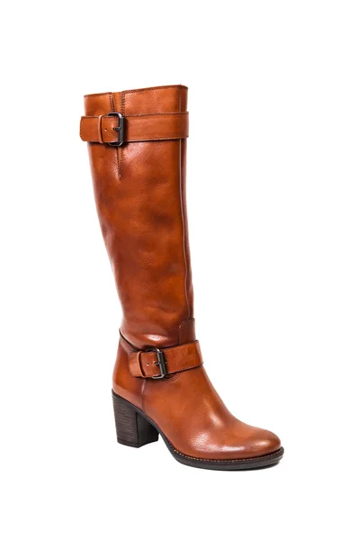 Braune herbstliche Lederstiefel für Wome — Stockfoto