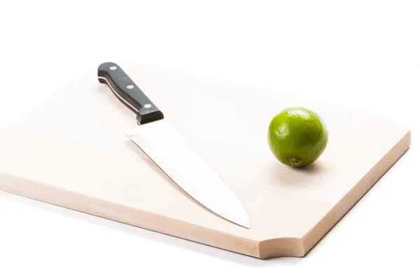 Nóż i lipa na drewniane Dzik — Zdjęcie stockowe