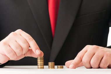 bozuk para yığınları kullanarak iş başarı kavramı