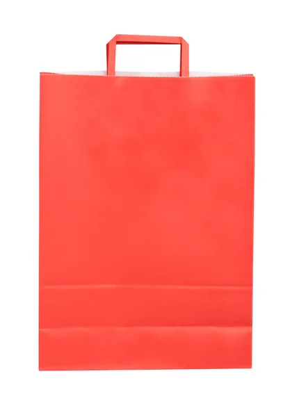 Red paper shopping bag isolated on white background — Stock Photo, Image