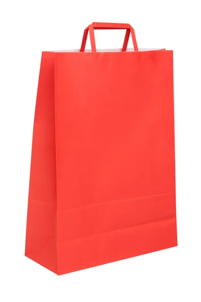 Red paper shopping bag isolated on white background — Stock Photo, Image