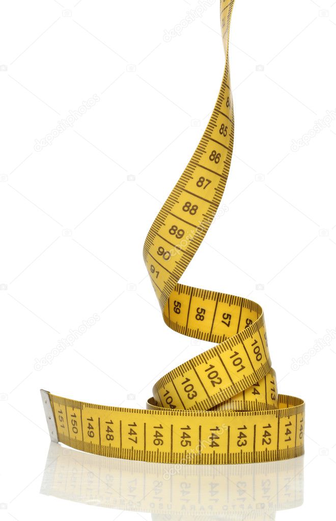 Measuring tape isolated over white background