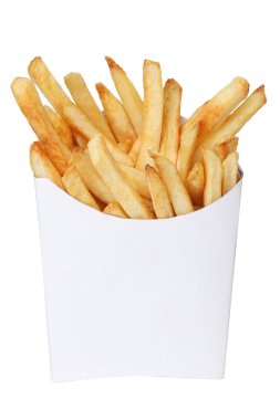 patates kızartması izole beyaz kutu içinde