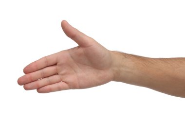 Beyaz bankamatik izole el açmak