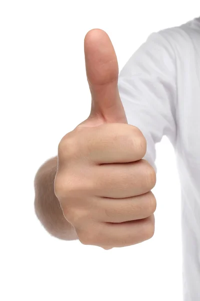 Male hand sign with thumb up. Isolated concept — Stock Photo, Image