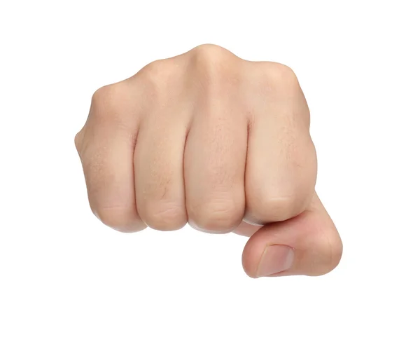 Hand signs. Punch fist isolated on white background — Stock Photo, Image