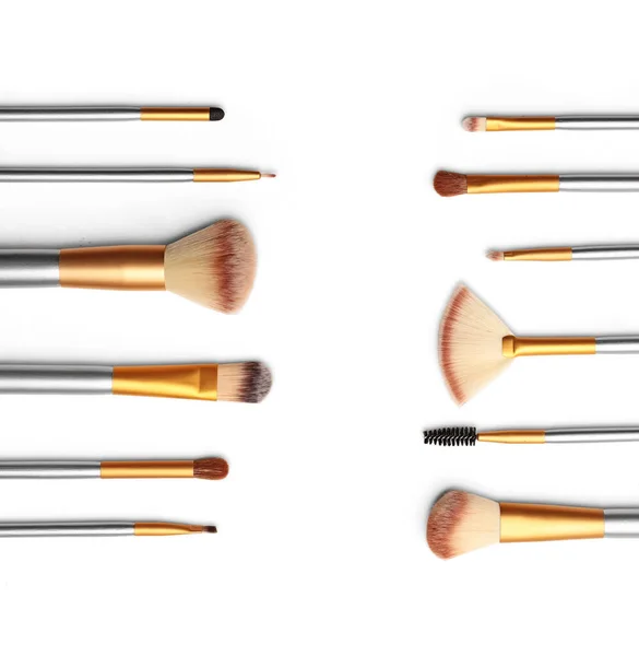 Cosmetics Make Brushes Set White Background Clipping Path — Stock Photo, Image