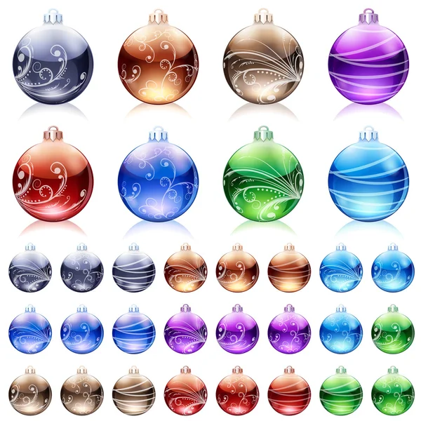 Christmas baubles — Stock Vector