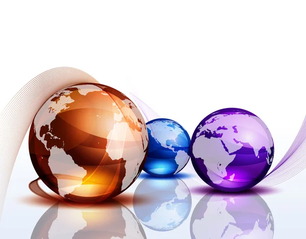 Grafisk bakgrund med färg glober — Stock vektor