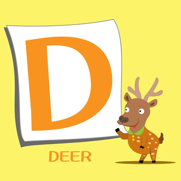 Alphabet animal D — Image vectorielle