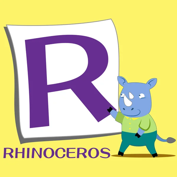 Alfabeto animal R — Archivo Imágenes Vectoriales