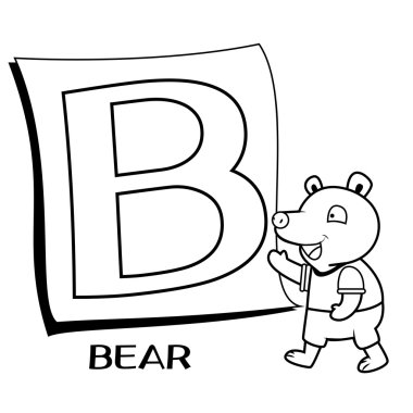 çocuklar için alfabe boyama b