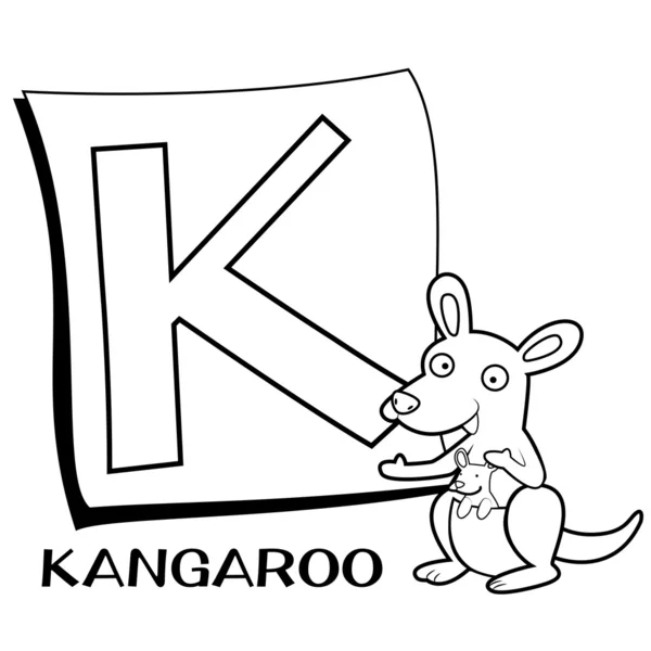 Alphabet à colorier pour enfants, K — Image vectorielle