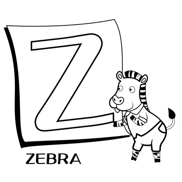 Алфавит раскраски для детей, Z — стоковый вектор